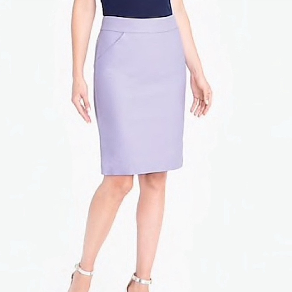 J. CREW Womens Straight Fit Cotton Pencil Skirt Knee Length Career Size 4 Purple